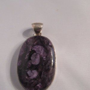 Charoite and Sterling Silver Pendant/Slide